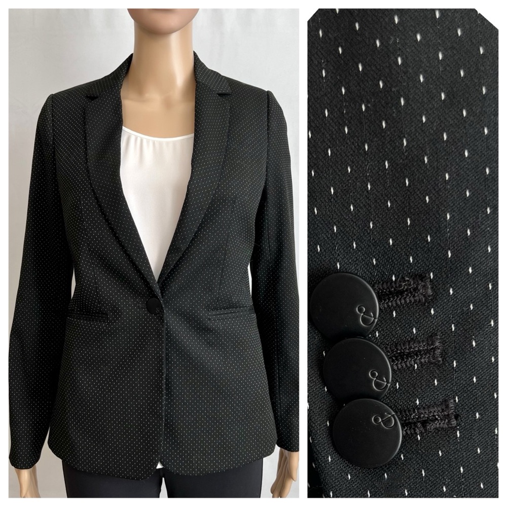 Willow and Thread Black & White Dark Academia One-Button Blazer, Size 6